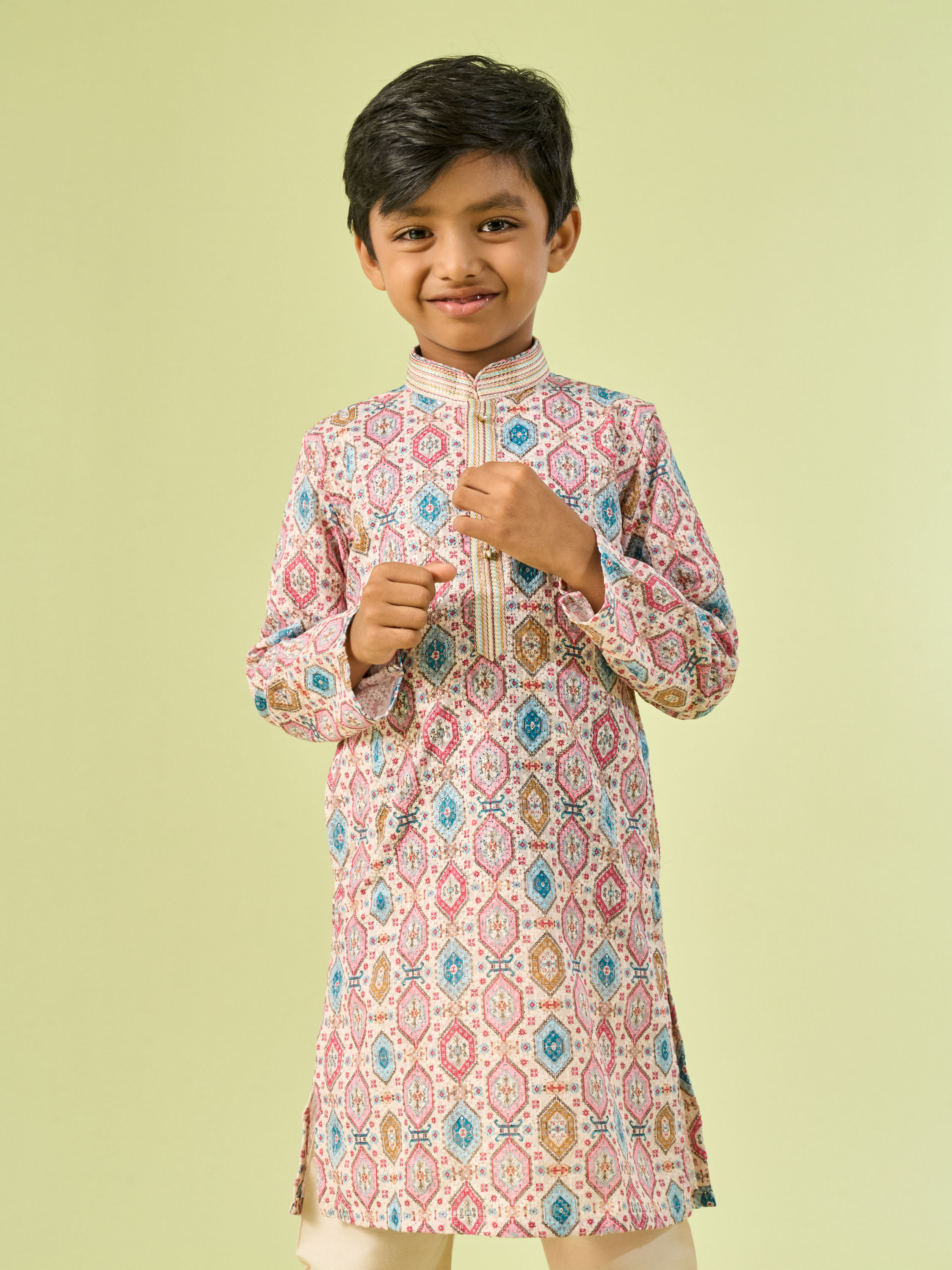 Manyavar Boys Enchanting Cream Kurta Pajama