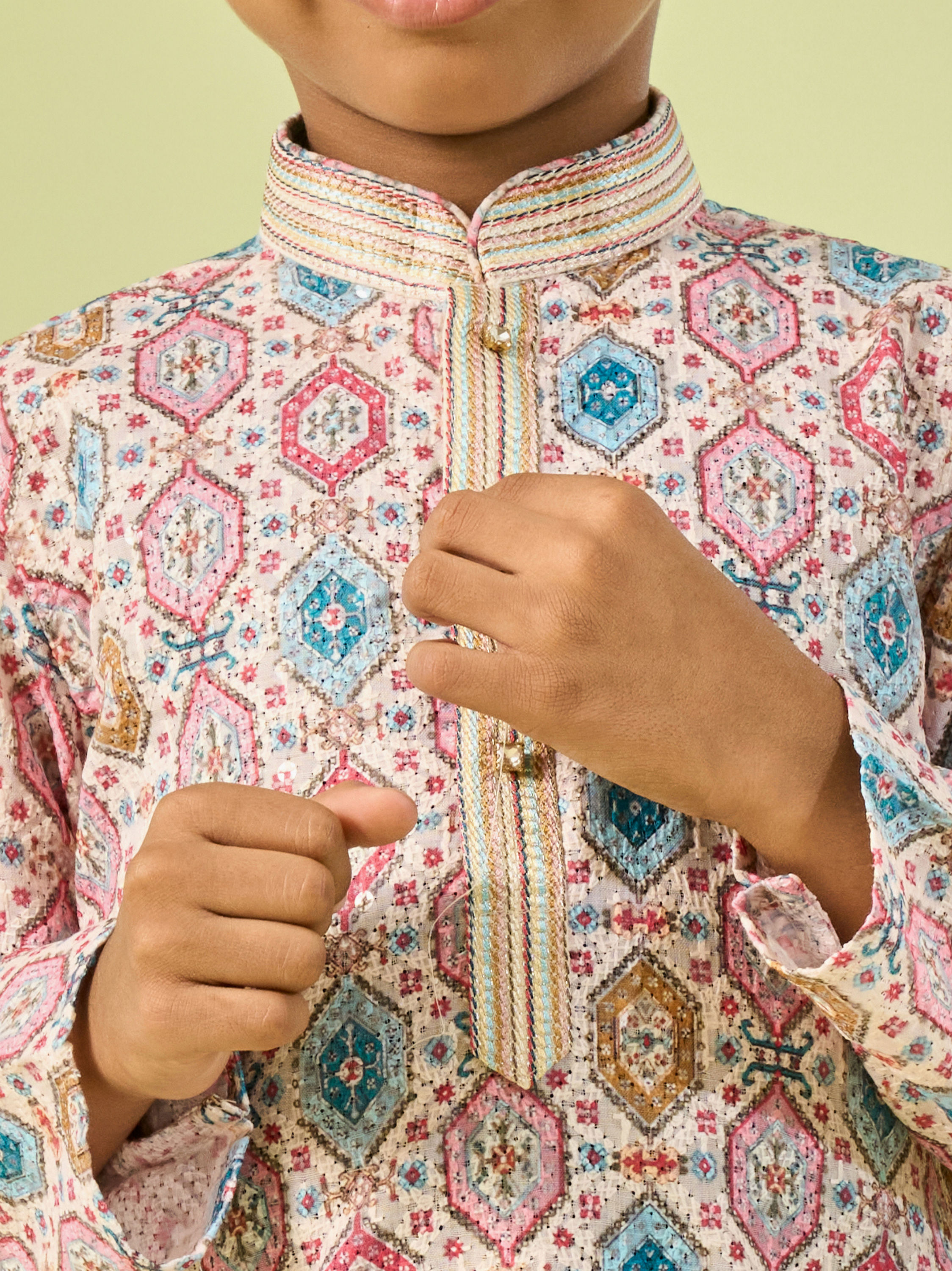 Manyavar Boys Enchanting Cream Kurta Pajama