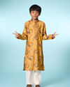 Manyavar Boys Festive Mustard Kurta Pajama
