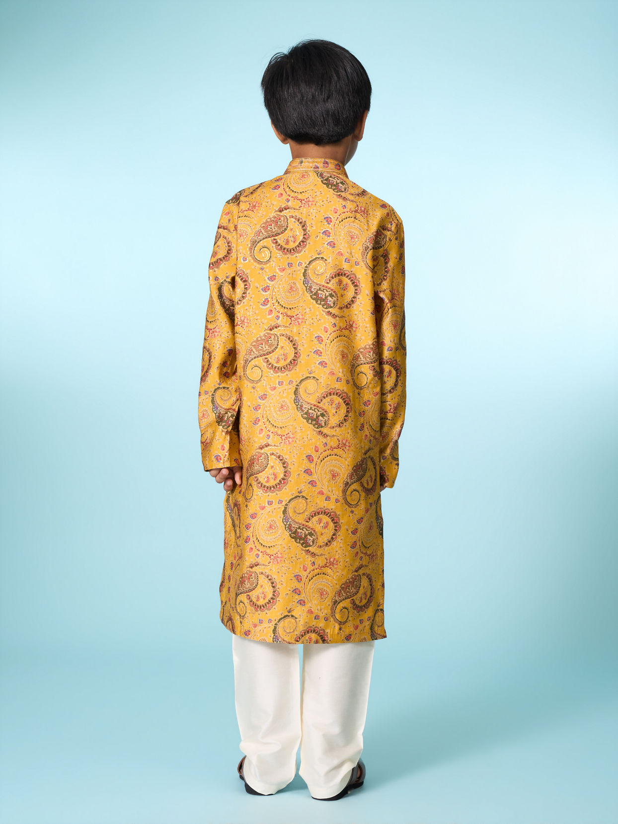 Manyavar Boys Festive Mustard Kurta Pajama