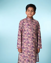 Manyavar Boys Regal Purple Kurta Pajama