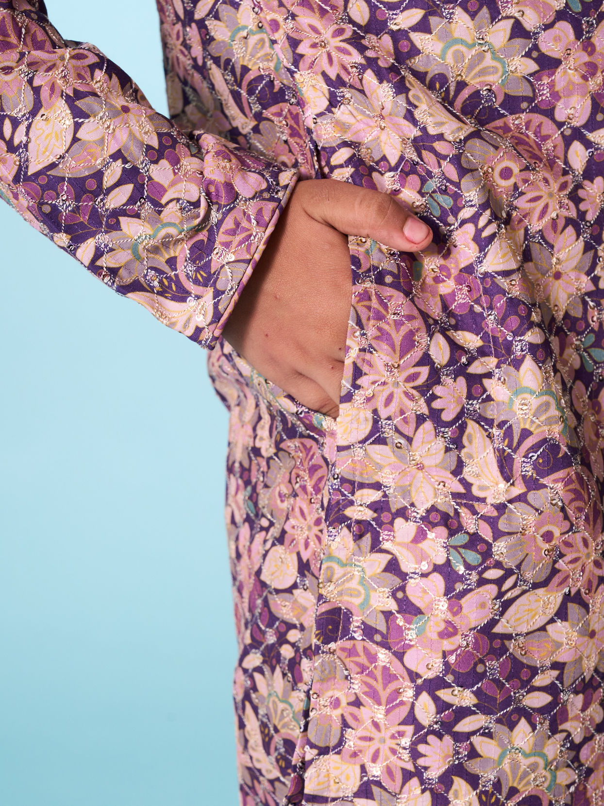 Manyavar Boys Regal Purple Kurta Pajama