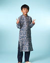 Manyavar Boys Elegant Blue Kurta Pajama Set