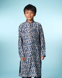 Manyavar Boys Elegant Blue Kurta Pajama Set