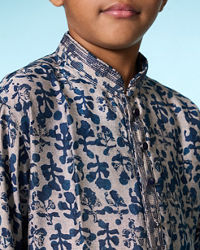 Manyavar Boys Elegant Blue Kurta Pajama Set