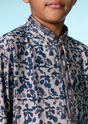Manyavar Boys Elegant Blue Kurta Pajama Set
