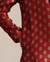 Manyavar Boys Boys Aurora Red Buta Printed Kurta Set