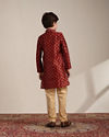 alt message - Manyavar Boys Boys Aurora Red Buta Printed Kurta Set image number 5