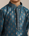Manyavar Boys Boys Azure Blue Buta Printed Kurta Set
