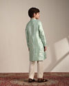 Manyavar Boys Boys Mint Green Bel Buti Patterned Kurta Set