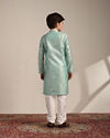 alt message - Manyavar Boys Boys Pastel Blue Diamond Patterned Kurta Set image number 5