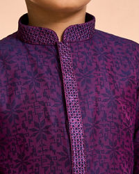 Manyavar Boys Purple Splendor Kurta Pajama