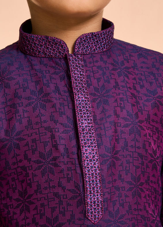 Manyavar Boys Purple Splendor Kurta Pajama