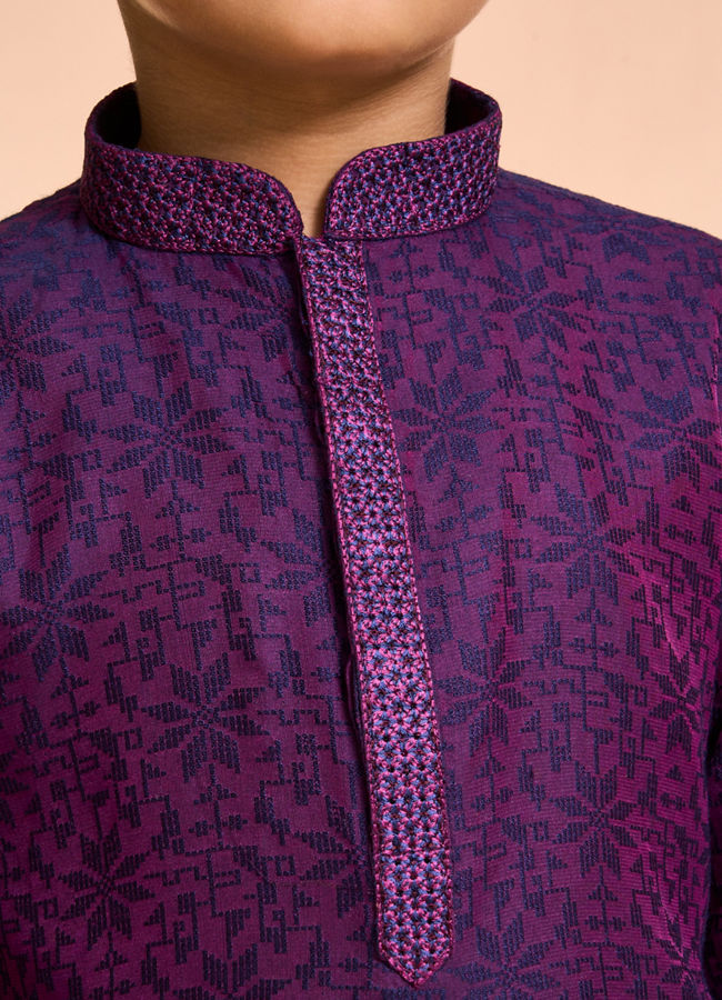 Manyavar Boys Purple Splendor Kurta Pajama