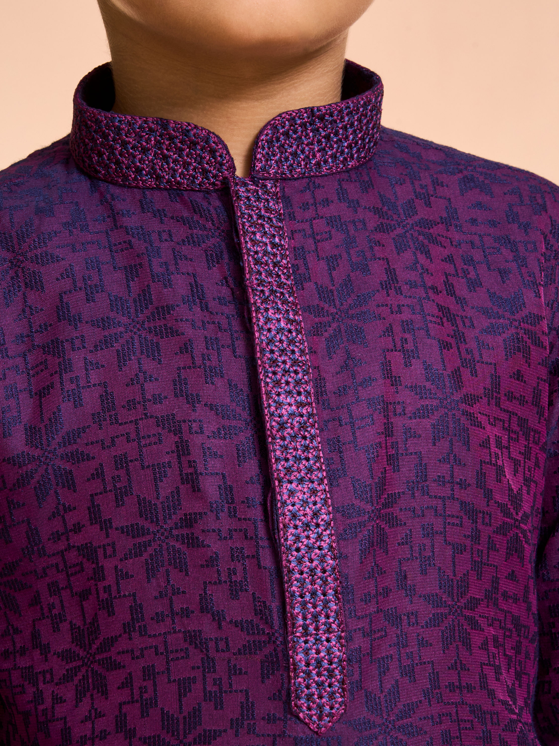 Manyavar Boys Purple Splendor Kurta Pajama