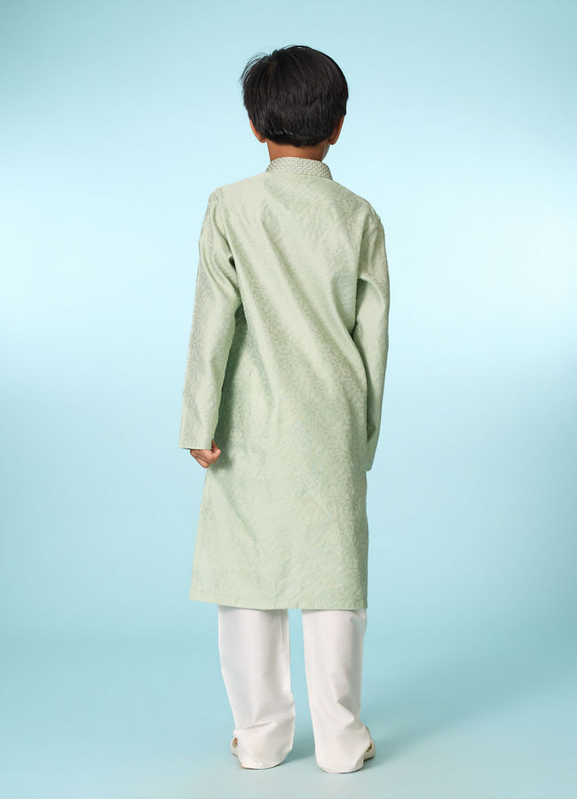 Manyavar Boys Radiant Green Kurta Pajama
