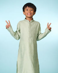 Manyavar Boys Radiant Green Kurta Pajama