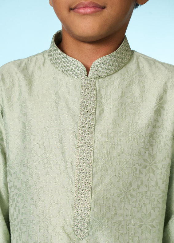 Manyavar Boys Radiant Green Kurta Pajama