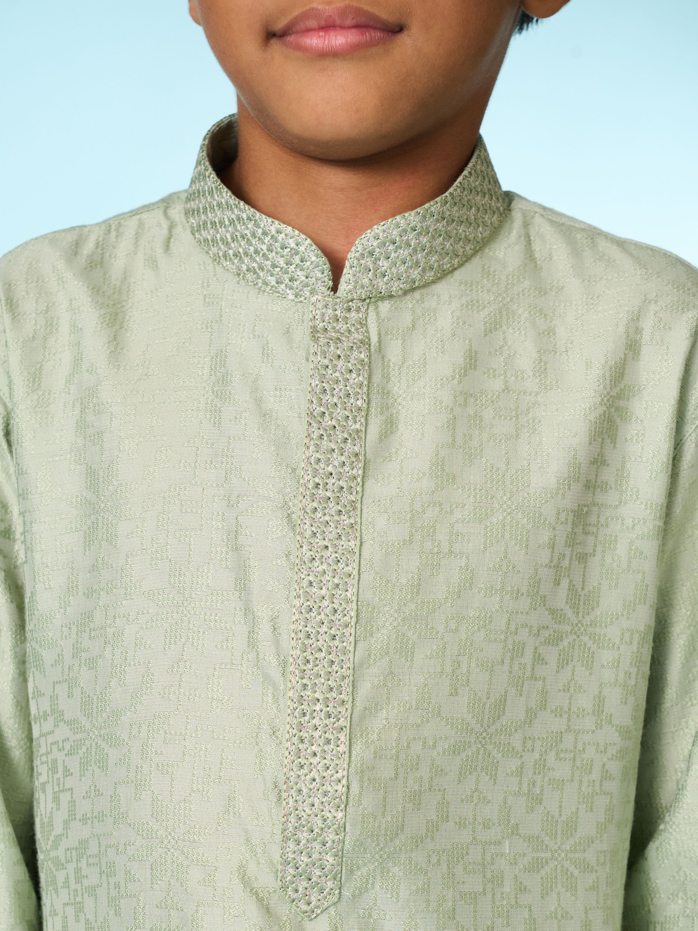 Manyavar Boys Radiant Green Kurta Pajama