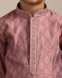 Manyavar Boys Boys Light Lilac Buta Patterned Kurta Set