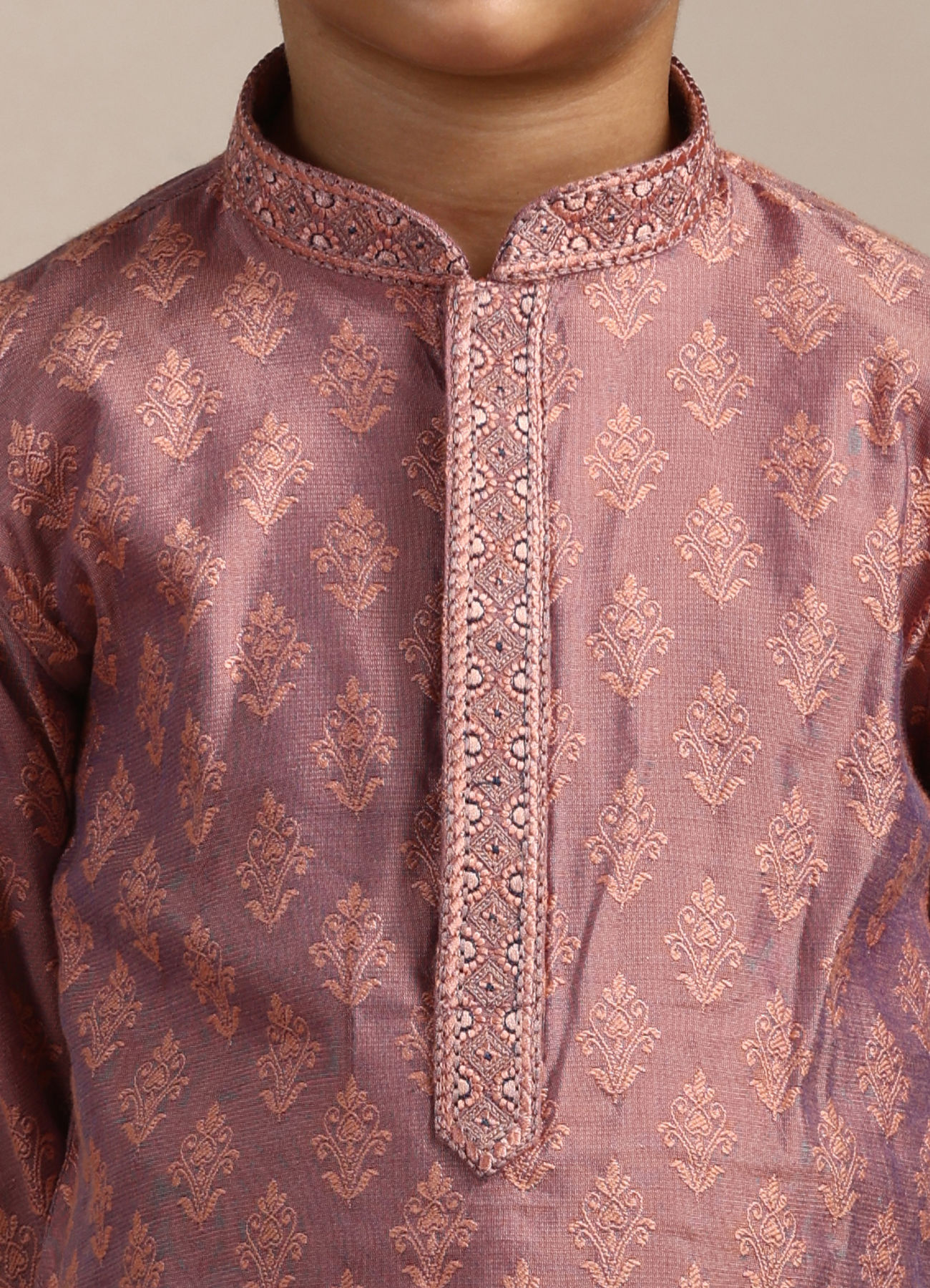 Manyavar Boys Boys Light Lilac Buta Patterned Kurta Set