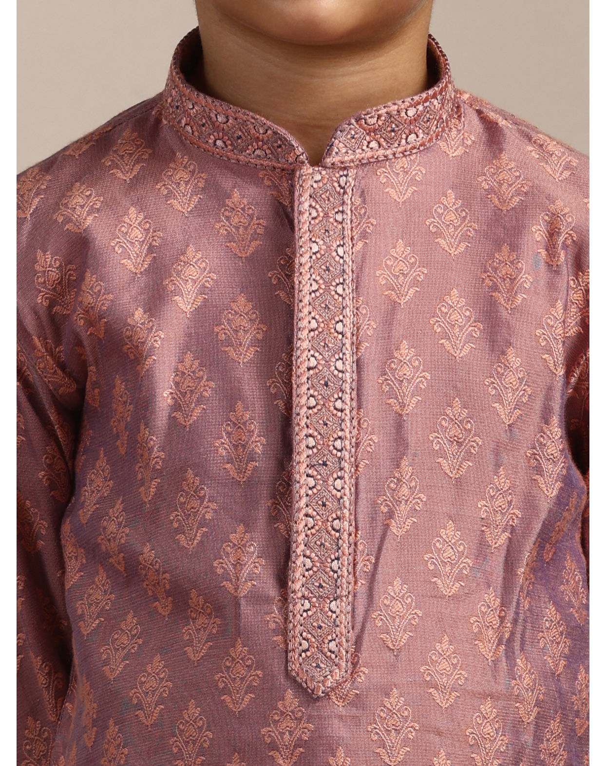 Manyavar Boys Boys Light Lilac Buta Patterned Kurta Set
