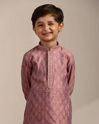 Manyavar Boys Boys Light Lilac Buta Patterned Kurta Set