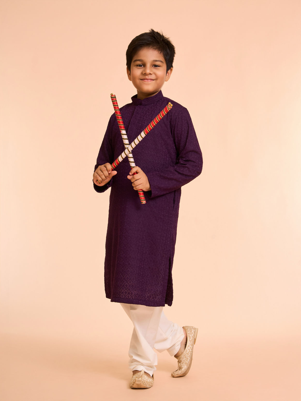Manyavar Boys Majestic Purple Kurta Pajama Ensemble