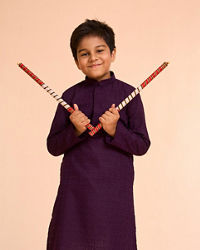 Manyavar Boys Majestic Purple Kurta Pajama Ensemble
