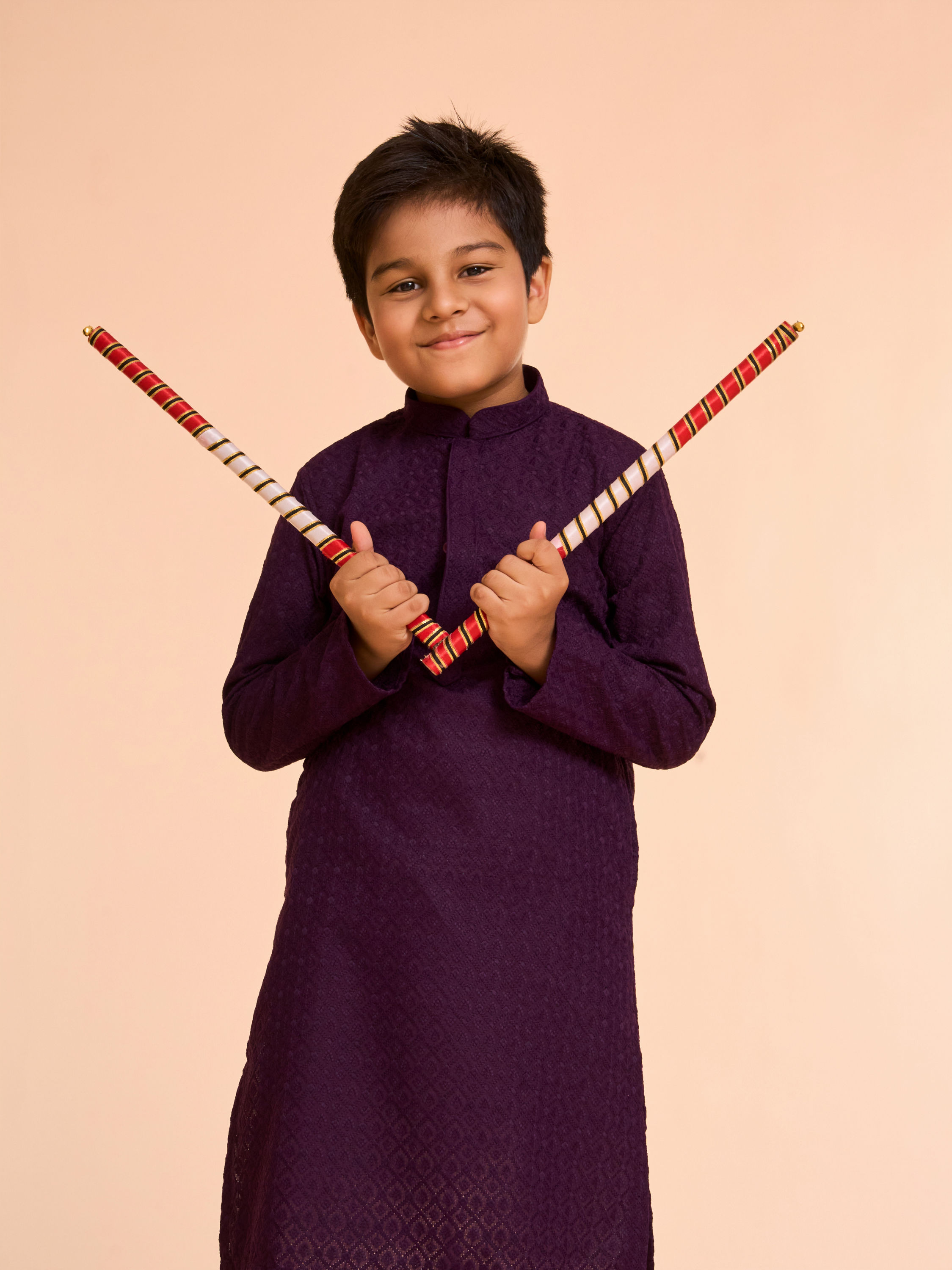 Manyavar Boys Majestic Purple Kurta Pajama Ensemble