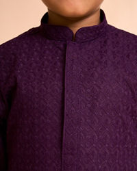 Manyavar Boys Majestic Purple Kurta Pajama Ensemble