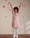 Manyavar Boys Boys Rani Pink Jaal Patterned Kurta Set
