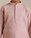 Manyavar Boys Boys Rani Pink Jaal Patterned Kurta Set image number 1