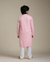 Manyavar Boys Boys Rose Pink Chikankari Embroidered Kurta Set with Sequin Work