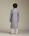 Manyavar Boys Boys Light Purple Ogee Patterned Kurta Set image number 5