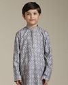 Manyavar Boys Boys Light Purple Ogee Patterned Kurta Set image number 0