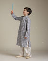 Manyavar Boys Boys Light Purple Ogee Patterned Kurta Set