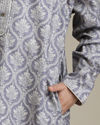 Manyavar Boys Boys Light Purple Ogee Patterned Kurta Set