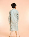 Manyavar Boys Green Hue Cotton Kurta Pajama
