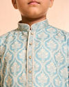 Manyavar Boys Green Hue Cotton Kurta Pajama