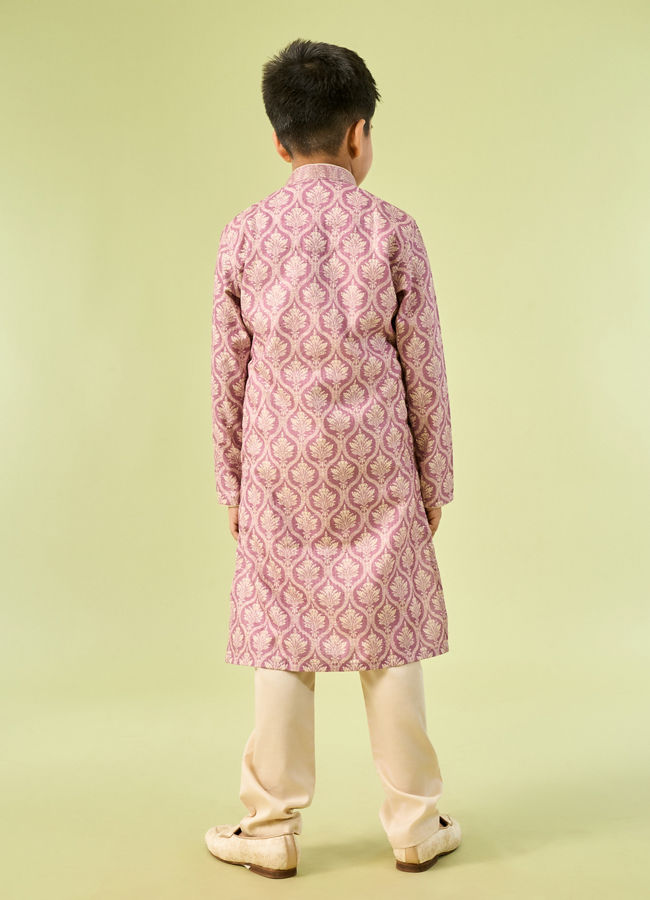 Manyavar Boys Blushing Pink Kurta Pajama