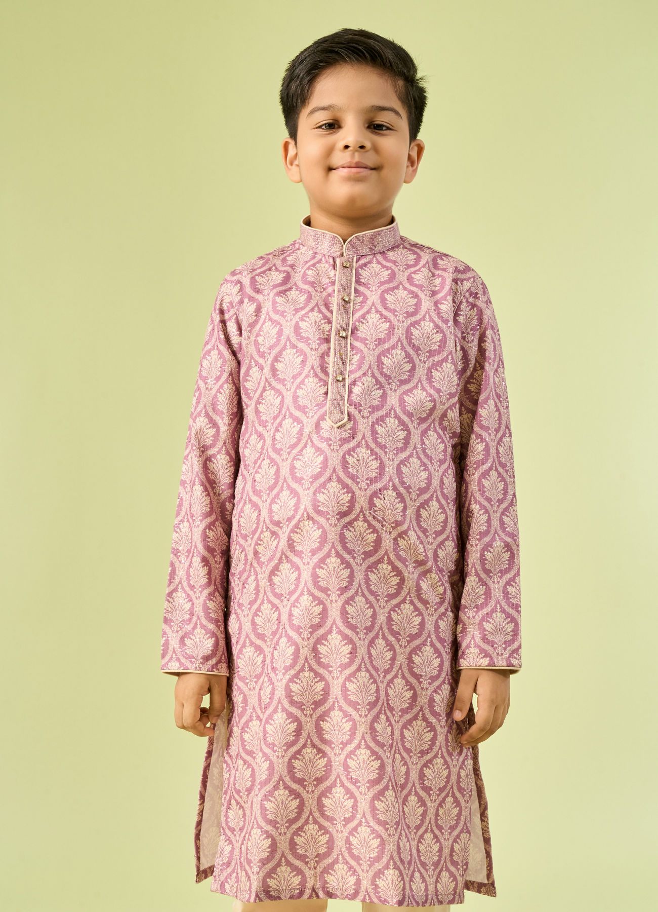 Manyavar Boys Blushing Pink Kurta Pajama