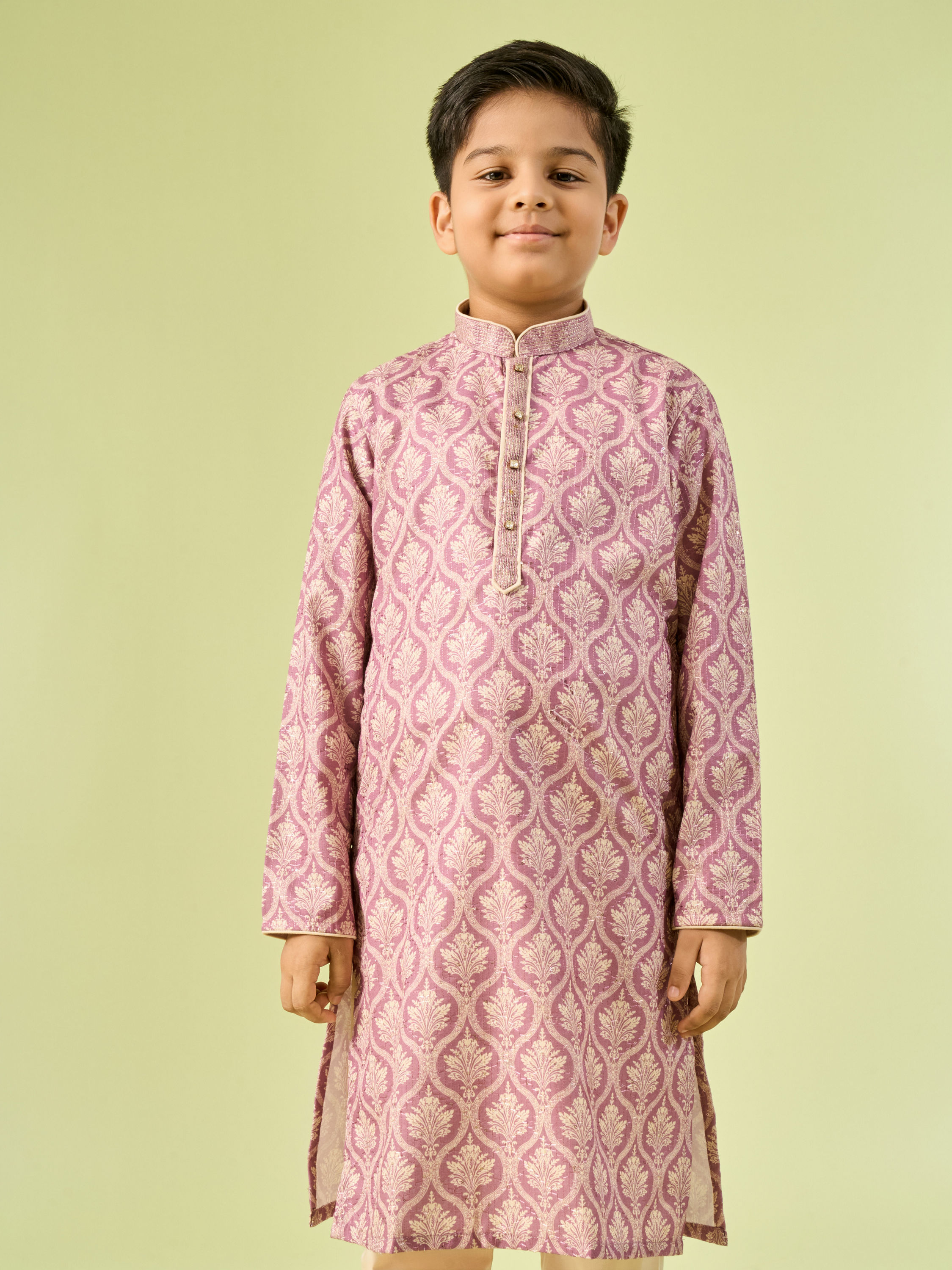Manyavar Boys Blushing Pink Kurta Pajama
