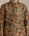 Manyavar Boys Boys Mustard Yellow Bel Buti Patterned Kurta Set