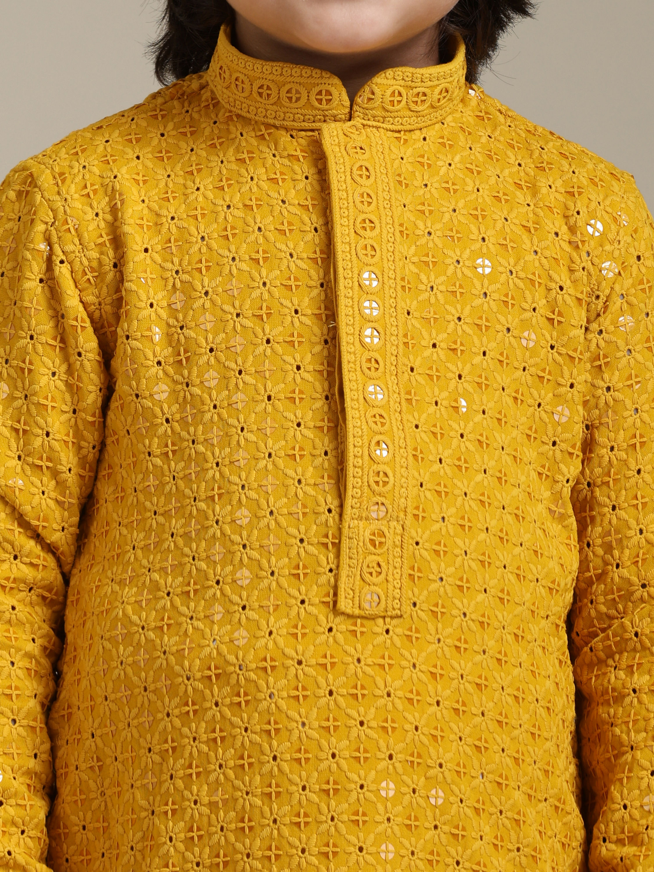 Manyavar Boys Mustard Magnetism Boys Kurta Pajama