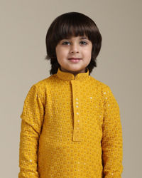 Manyavar Boys Mustard Magnetism Boys Kurta Pajama