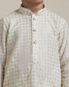 Manyavar Boys Boys Cream White Buta Patterned Kurta Set
