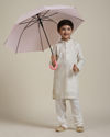 Manyavar Boys Boys Cream White Buta Patterned Kurta Set