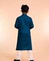 Manyavar Boys Teal Blue Cotton Kurta Pajama