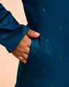 Manyavar Boys Teal Blue Cotton Kurta Pajama